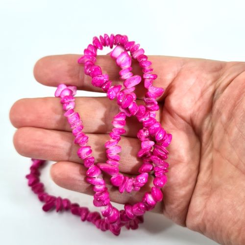 hot pink shell beads 2 hot pink shell chip beads