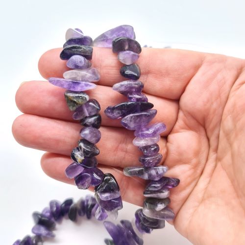 Large amethyst gem chip beads Large amethyst gem chip beads