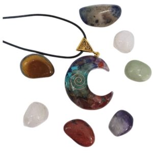 Orgonite pendant tumblestone gift set -4